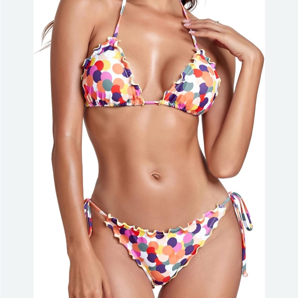 NWT Relleciga Polka Dot String Bikini Set Sz M